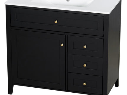 Bathroom Vanity With Sink, Cabinet With 3 Drawers And Adjustable Shelf