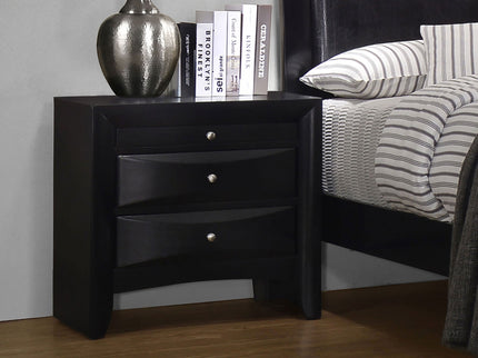 Vollenhove - 2 Drawer Nightstand With Pull Out Tray Storage Solution - Black