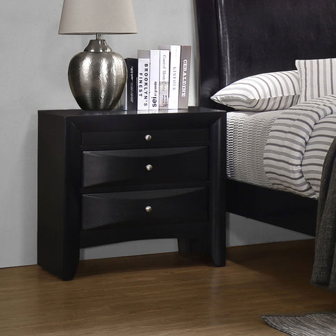 Vollenhove - 2 Drawer Nightstand With Pull Out Tray Storage Solution - Black