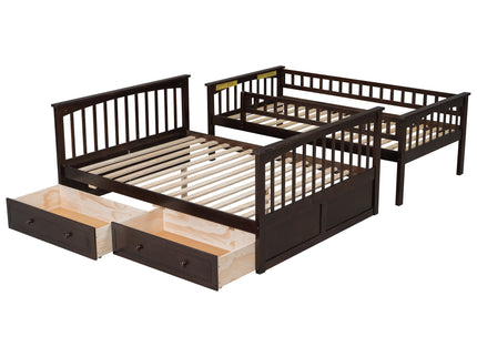 Bunk Bed With Drawers, Convertible Storage Bed