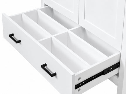 Bathroom Vanity With Sink, Soft Close Doors, Double Shelves & Divided Drawer