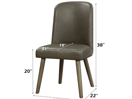Waylon - Synthetic Leather Side Chair (Set of 2) - Gray / Oak