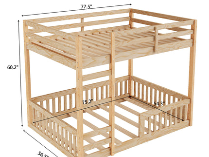 Stylish Bunk Bed With Ladder And Guardrails