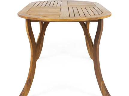 Outdoor Table With Smooth Lines, Slat Top