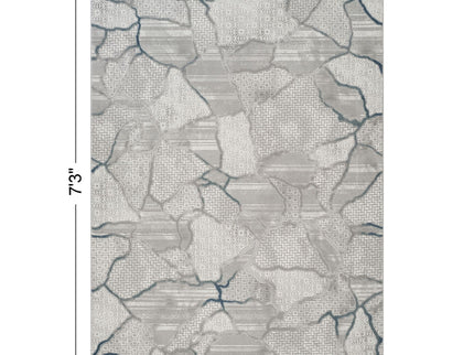 Geometrix - 5'3" X 7'3" Area Rug, Geometric 3D Effect - Gray / Ivory