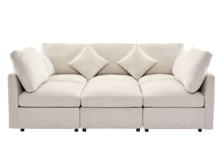 Sectional Sofa Modular U-Shaped With Ottoman & USB Ports