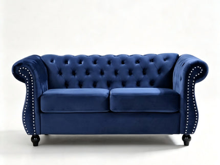 Chesterfield Button Tufted Loveseat With Rolled Arms