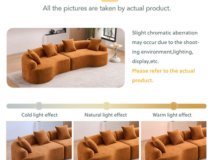 4 Seater Sofa With Fabric, 30D, 60 Hardness Full Sponge, 4 Pillow For Living Room, Home Furniture Sleeper Sectional Sofa For Apartment