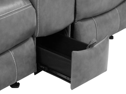 Carmen - Cool Motion Loveseat With Storage, With Reclining Function And Built In Storage - Gray