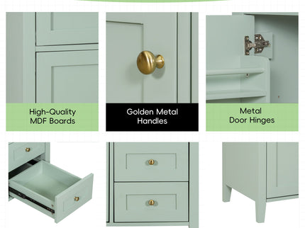 Bathroom Vanity With Sink, Cabinet With 3 Drawers And Adjustable Shelf