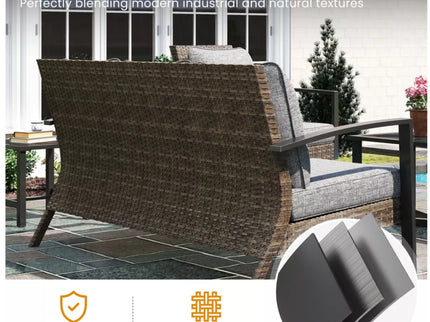 2 Piece Patio Set With Cushions & Coffee Table
