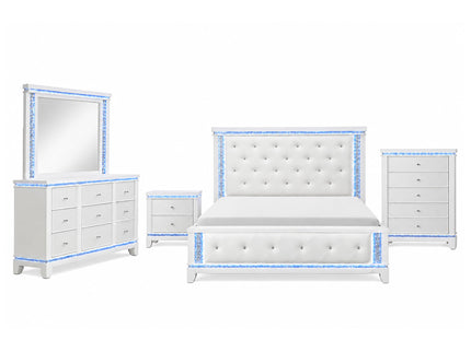 Adalid - 5 Pieces Bedroom Set With LED Lights And Glittered Detailing