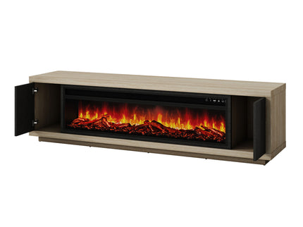 Fireplace TV Stand - Beige / Black