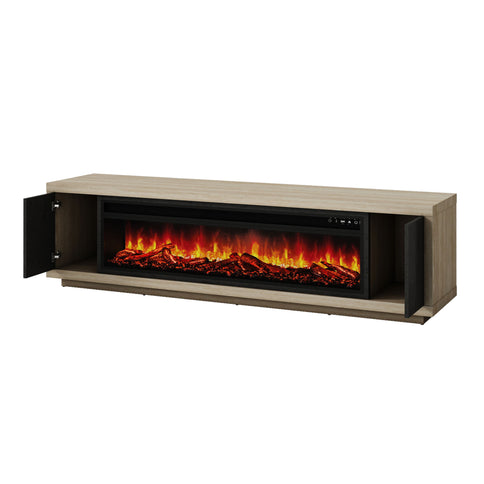 Fireplace TV Stand - Beige / Black