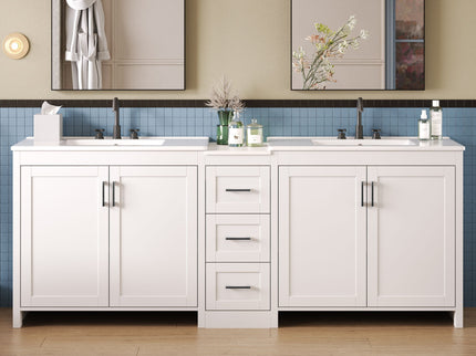 Double Sink Bathroom Vanity With Quartz Countertop
