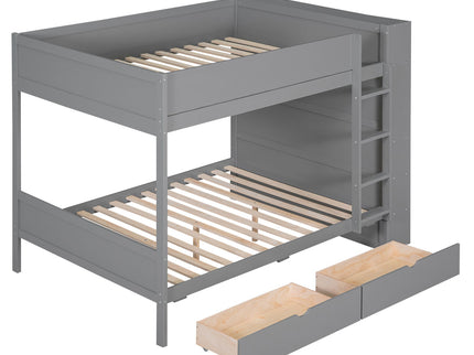 Bunk Bed With 2 Drawers And Multi Layer Cabinet