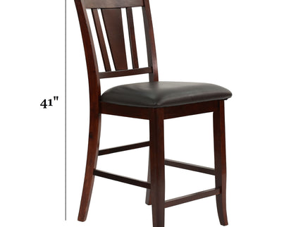 7 Piece Counter Height Dining Set With Butterfly Leaf Table And Chairs - Brown / Espresso