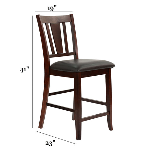 7 Piece Counter Height Dining Set With Butterfly Leaf Table And Chairs - Brown / Espresso
