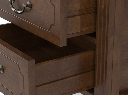 Fluted Nightstand With 2 Drawers, Bedside Table - Walnut