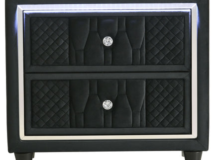Mika - 2 Drawer LED Nightstand With USB