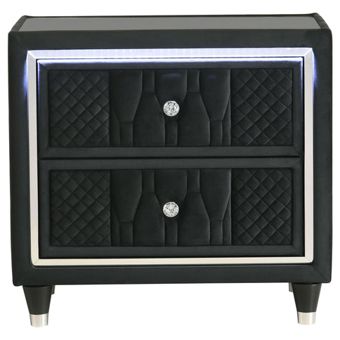 Mika - 2 Drawer LED Nightstand With USB