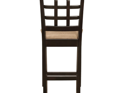 Upholstered Counter Height Stools (Set of 2) - Brown / Beige