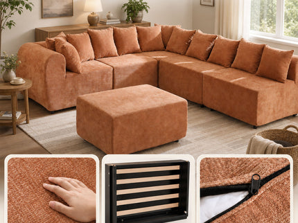 8 Seater U-Shaped Couch With Ottoman