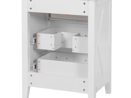 Bathroom Vanity With Sink, Free Standing Single Set, 3 Drawer Storage Cabinet