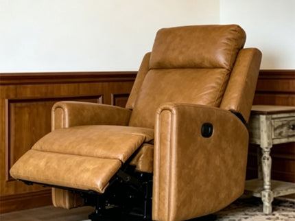 Manual Button Lounge Chair With 360 Degree Rotation - Yellow