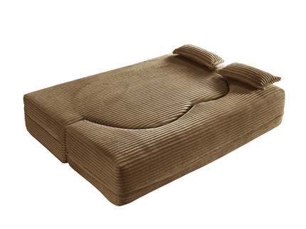 Floor Convertible Sleeper Sofa Bed With 2 Pillows