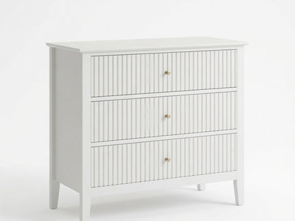 3 Drawer Nightstand, Wide With Soft Close Slides - White