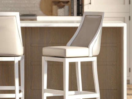 Modern Swivel Stool With Tall Back