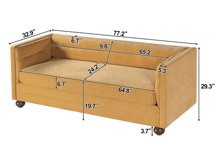 3 Seater Sofa Upholstery With Square Arms, Living Room Couch