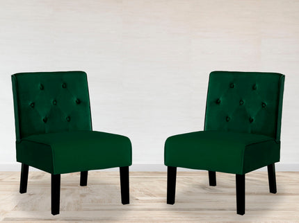 Reese - Living Room Armless Button Tufted Pattern Accent Chair (Set of 2)