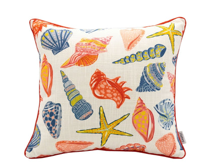 Square Coral Outdoor Pillows (Set of 2) - Multi