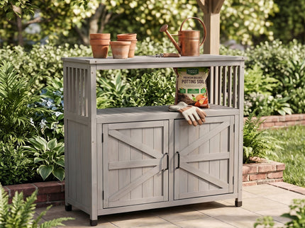 Patio Bar Table Set With Storage