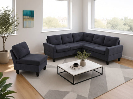 Modular L - Shaped Sectional Sofa 6 Seater 4 Piece Couch With Chaise