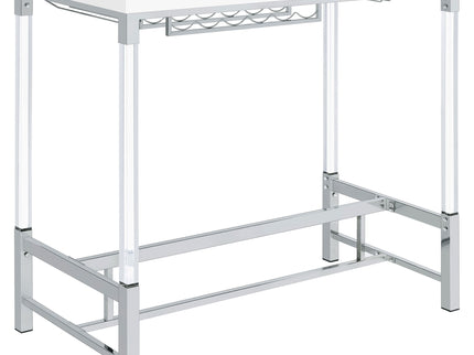 Tonneson - Bar Table With Trestle Base And Wine Storage - White