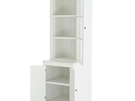 Retro Style Hutch Cabinet With Glass Door, China Cabinet For Home