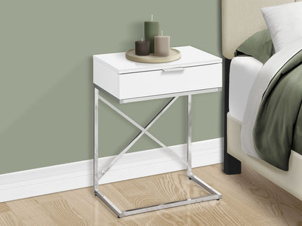 Accent Side Table, Storage Drawer, Spacious Tabletop, Contemporary & Modern