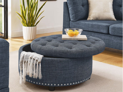 Tufted Storage Ottoman With Upholstery