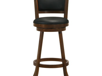 Swivel Stool With Upholstered Seat (Set of 2) - Black / Brown