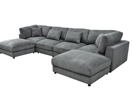 Upholstered Modular Sectional & Custom Configuration And Toss Pillows