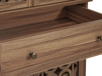 4 Door Cabinet With 1 Drawer, With 4 Adjustable Inner Shelves, Storage Cabinet