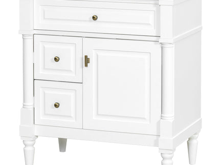 Modern Bathroom Vanity With Sink, Freestanding Cabinet With Flip Drawer & Adjustable Shelf