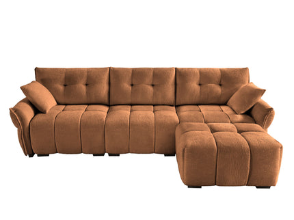 Sofa Set With Ottoman And Pillows, Textured, High Resilience Cushions