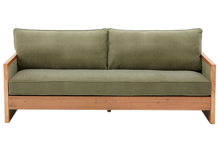Modern 3 Seater Sofa With Wood Armrests