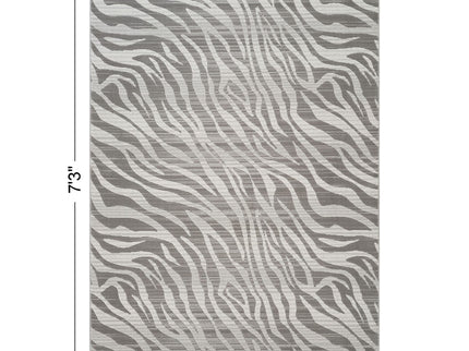 Geometrix - 5'3" X 7'3" Area Rug Geometric & 3D Effect - Ivory / Gray