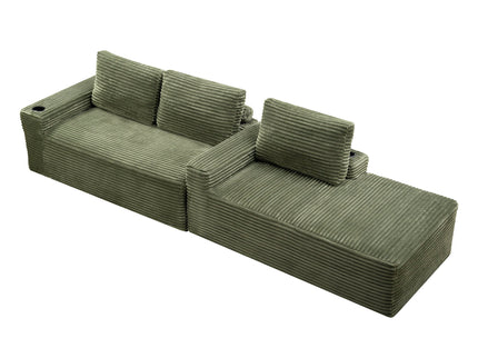 Cloud Sectional Couch, Modular Sectional Sofa With Deep Seat, Boneless Couches With L-Shape Chaise For Living Room - Green