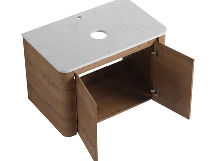 Wall Mounted Bathroom Vanity With Art Sink, 1 Soft Close Door